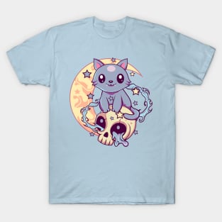 Skull Cat Kawaii Gothic T-Shirt